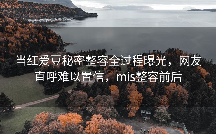 当红爱豆秘密整容全过程曝光，网友直呼难以置信，mis整容前后